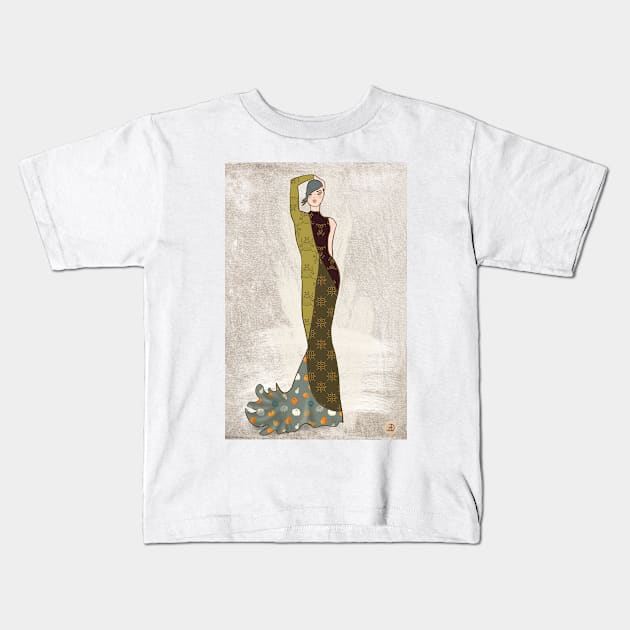 Fashion Illustration - November Beauty Kids T-Shirt by andreeadumez